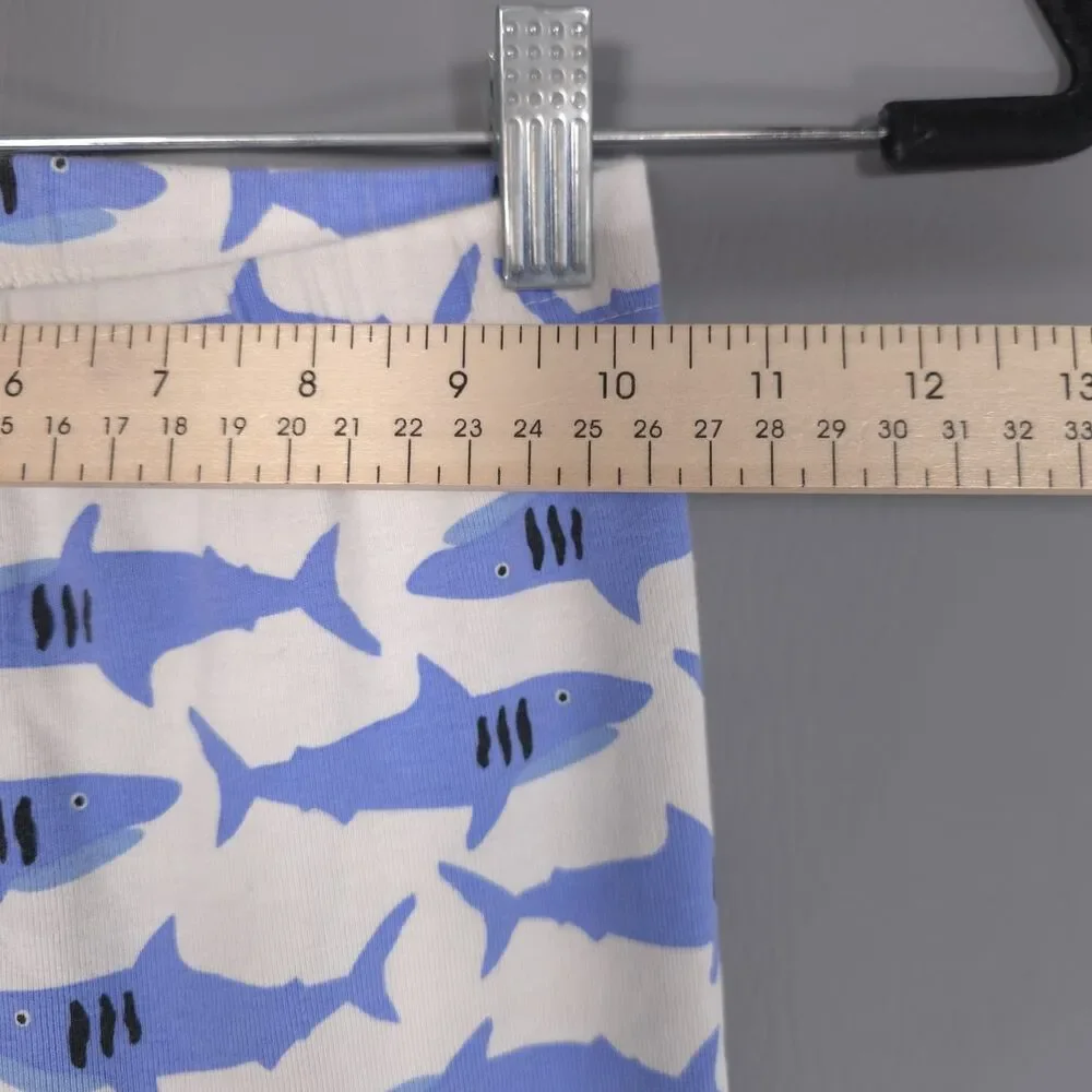 HANNA ANDERSSON‎ 100% Organic Cotton Shark Pajama 8 Set Kids White & Blue